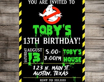 Ghostbuster Invite Etsy