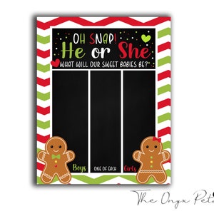 Gemelos Gingerbread Gender Reveal Vote, Gender Reveal Decor, Cast Your Vote, Christmas Gender Reveal Party, Instant Download