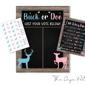 Buck Or Doe Gender Reveal Bundle, Gender Reveal Decor, Cast Your Vote, Old Wives Tale, Little Deer Gender Reveal, Sofortiger Download