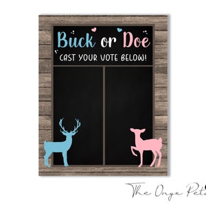 Buck Or Doe Gender Reveal Abstimmung, Gender Reveal Dekor, Cast Your Vote, Jagd Gender Reveal Party, Kleiner Hirsch, Sofortiger Download