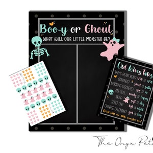 Boo-y Or Ghoul Gender Reveal bundle, Gender Reveal Decor, Cast Your Vote Sign, Old Wives Tale, Halloween Gender Reveal, Instant Download