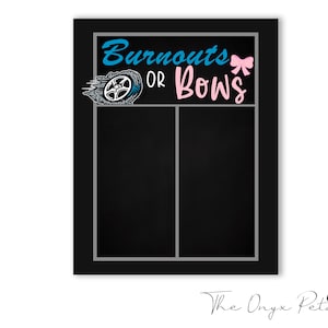 Burnouts Or Bows Gender Reveal Vote, Gender Reveal Decor, Cast Your Vote, Gender Reveal Party, Burnouts Or Bows Instant Download