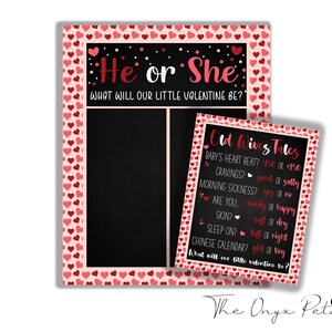 Valentines Day Gender Reveal Vote, Our Little Valentine Gender Reveal Party Old Wives Tales, Boy Or Girl, He Or She Instant Download