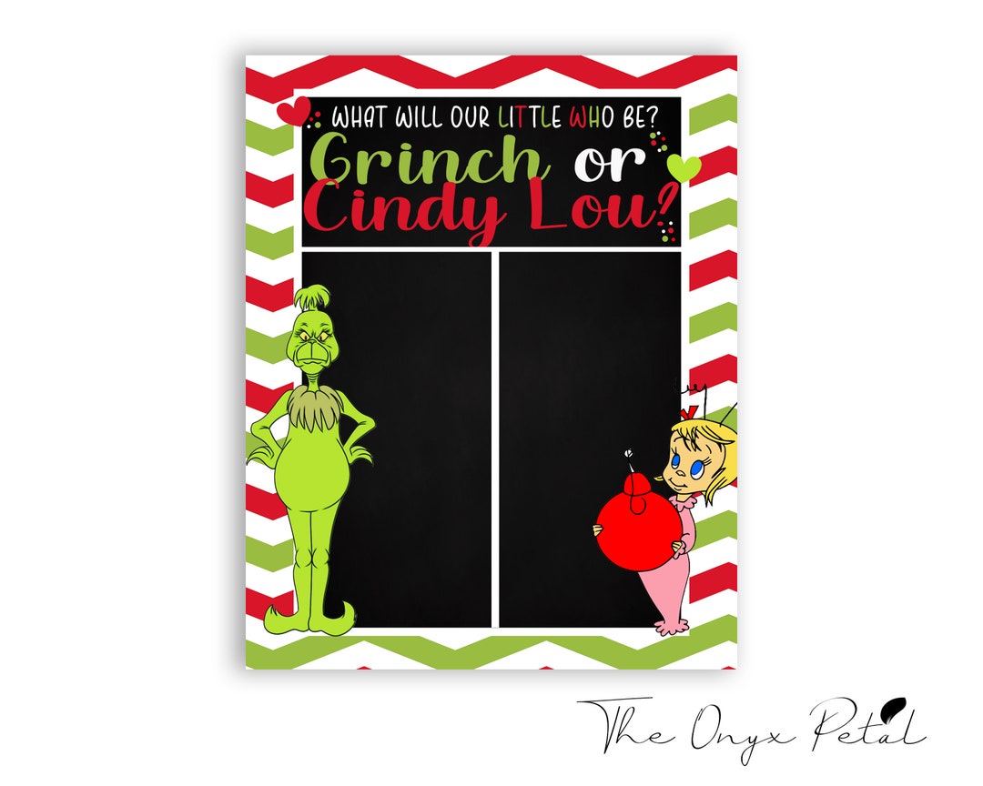 Grinch Christmas Gender Reveal Vote, Gender Reveal Decor, Cast Your