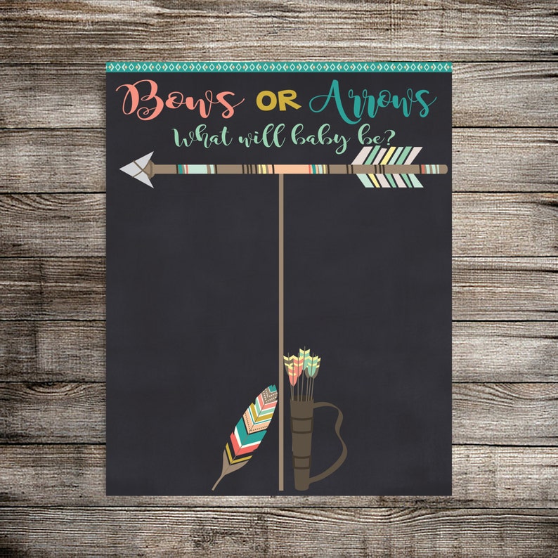 Bows Or Arrows Gender Reveal Vote Gender Reveal Party Tribal Etsy