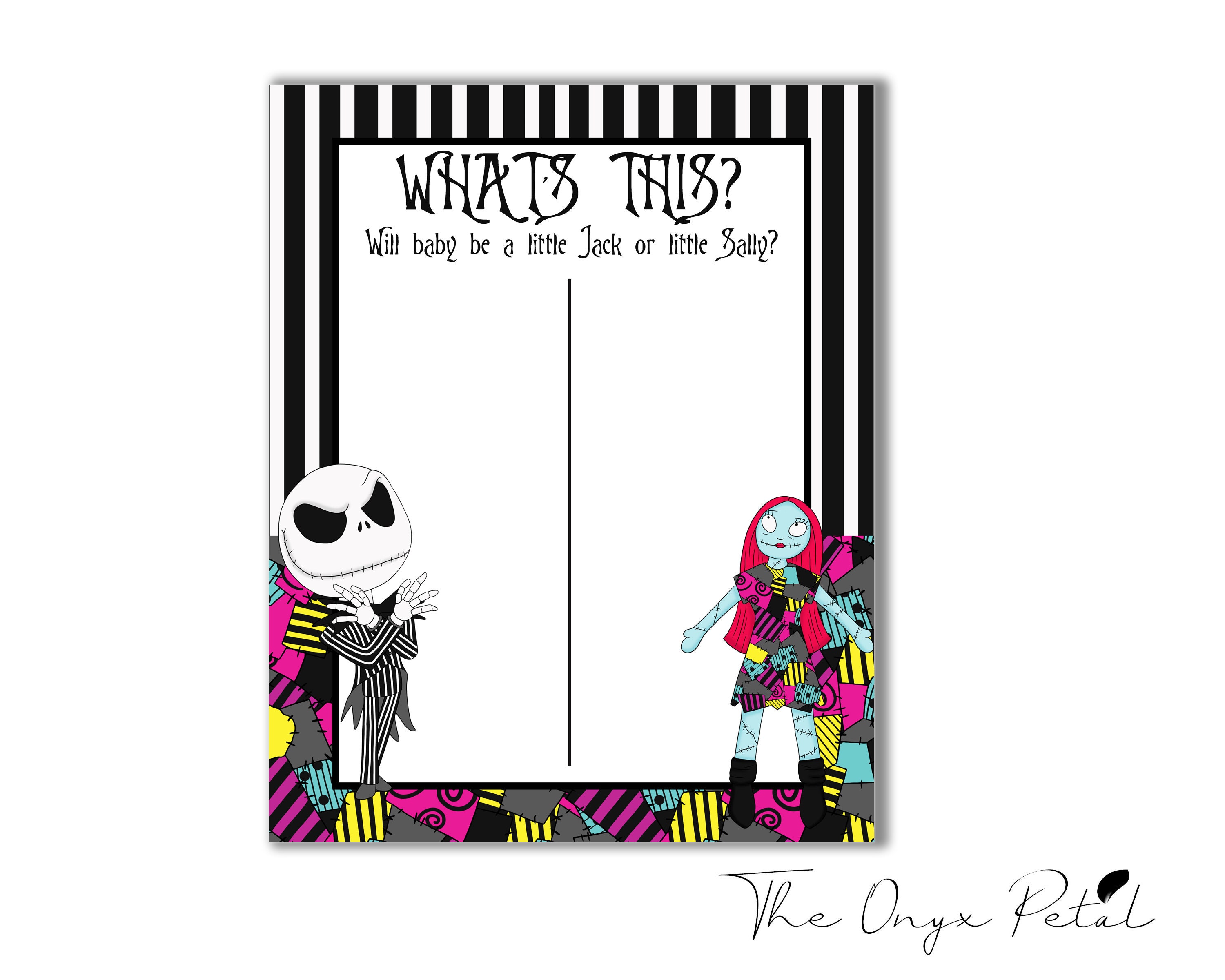 Nightmare Before Christmas Gender Reveal Vote Jack or Sally | Etsy