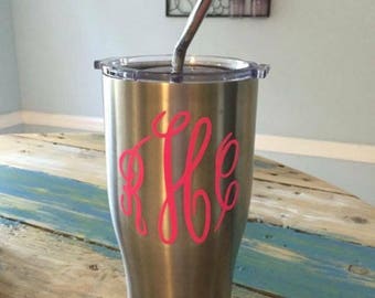 Monogram decal/ vinyl decal/ decals/car decal/yeti decal/ tumbler/laptop decal/vinyl/vinyl stickers/custom vinyl decal/custom initials