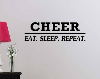 2# Cheer Eat Sleep vinyl wall art decal School dance cheer music cute sign love sayings decor