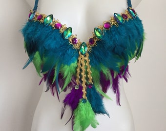 Peacock and jeweled bra! Follow my Instagram if you'd like this at