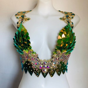 Hand Made Samba Carnival Wire Bra Rainbow Silver Color , RAVE New Bra Design  for 2021 EDC 