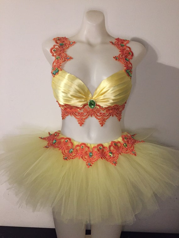 CUSTOM SIZE Princess Daisy Bra Top EDC Rave Bra Rave Outfit