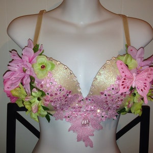 CUSTOM SIZE Garden Fairy Made to order in your size rave bra outfit, edc, costume, cosplay, burlesque UMF Ultra Beyond fairy image 2