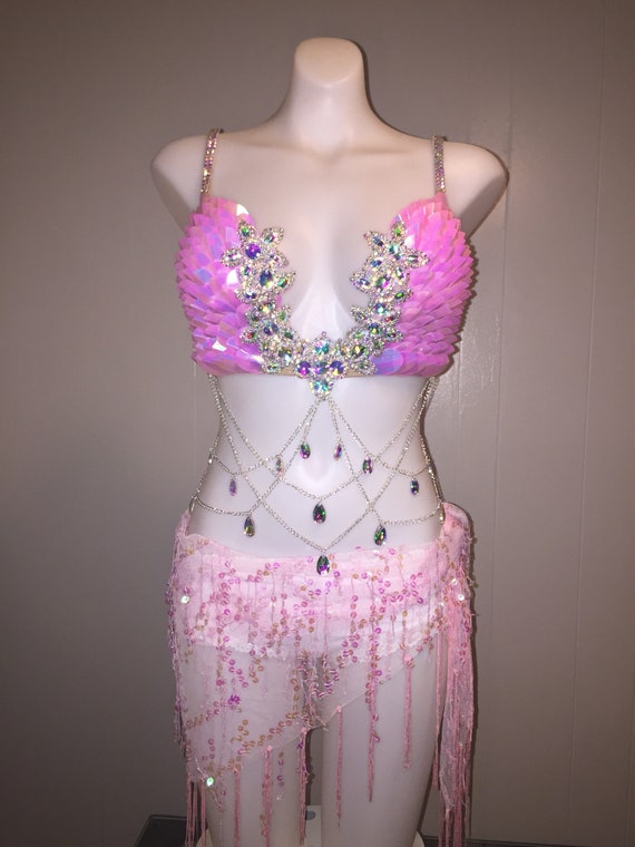 CUSTOM SIZE Barbie Mermaid Bra/outfit Rave Bra Rave Outfit EDC