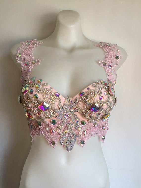 Adult Fairy Costume, Pre Made Ready to Ship, Fairy Rave Outfit , Fairy Rave  Bra , Pink Rave Bra, Princess Rave Bra -  Israel