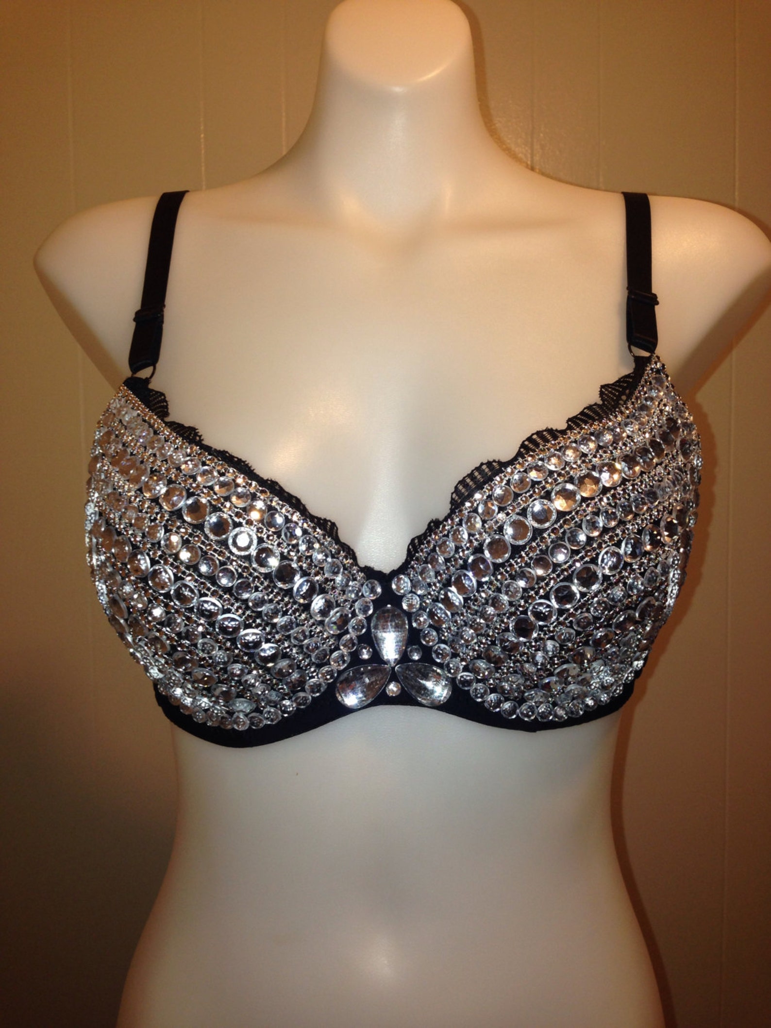 CUSTOM SIZE Glam Diamond Bra made to Order in Your Size Etsy