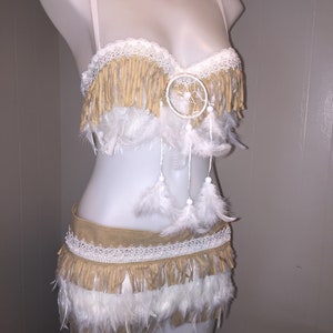 CUSTOM SIZE- Native Indian outfit | adult costume halloween edc rave outfit rave bra cosplay burlesque festival outfit Nocturnal Burning image 8