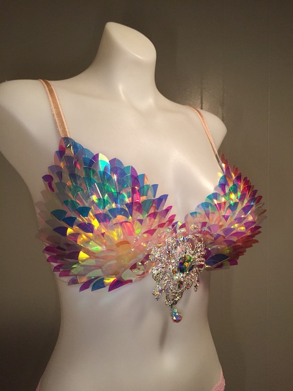 CUSTOM SIZE Holographic Mermaid Bra Rave Bra Rave Outfit Dance Ocean  Mermaid Holographic Crystal EDC Music Festival Cosplay Burlesque -   Canada