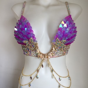 CUSTOM SIZE- Magenta/Purple Mermaid Queen 2.0 | rave bra dance costume belly dance burlesque samba carnival siren festival Halloween