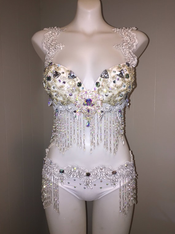 Diamond Rave Bra, Rave Outfit, White Diamond Outfit, Rhinestone Bra, Bridal  Bra, Diamond Princess Costume, EDC Bra, Rave Outfit Plus Size 