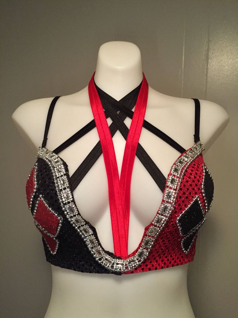 CUSTOM SIZE Harley Quinn Bra Costume Bra EDC Bra Rave Etsy