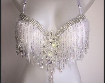 34B PREMADE Angel bra sexy women burlesque samba gatsby 1920 Victoria’s Secret adult cosplay
