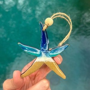 Ocean Resin Waves Starfish - Resin wave art - Coastal Home Decor - Beach Wedding Guest Favor- Christmas Tree Ornament Star