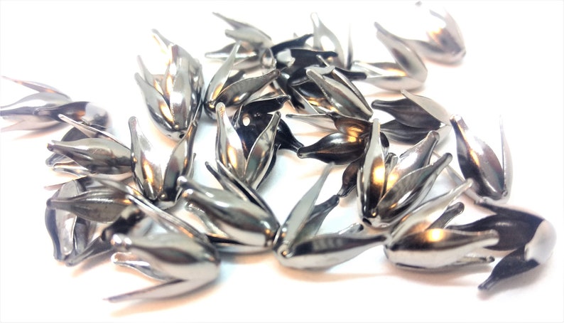 20C 25 Gun Metal Black Bead Caps 13 x 11 x 11mm Jewelry Findings