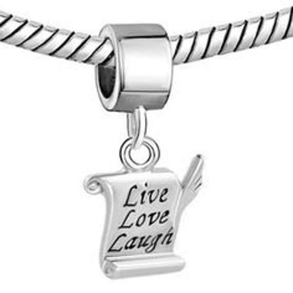 Love Laugh European Charm Bead Large Hole Bead Fits European Bracelets Live