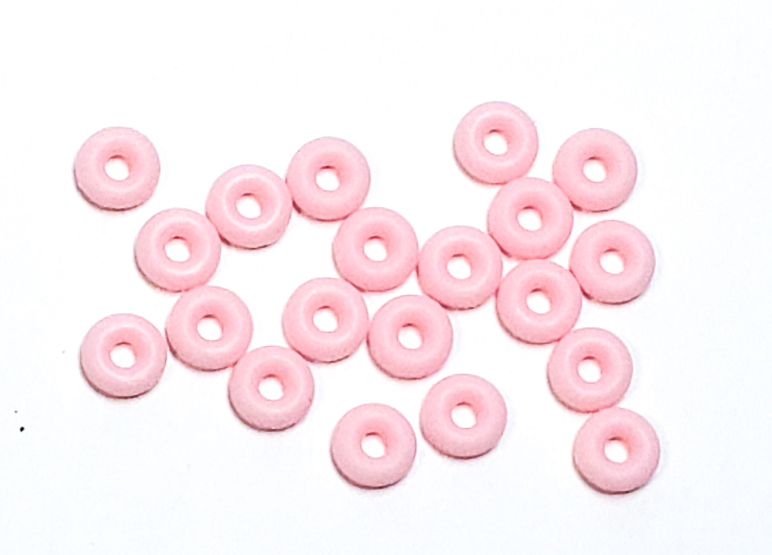 20 Fuchsia Pink Silicone Rubber Stopper Rings for European Bracelets Safety Stop 6mm Findings 44C