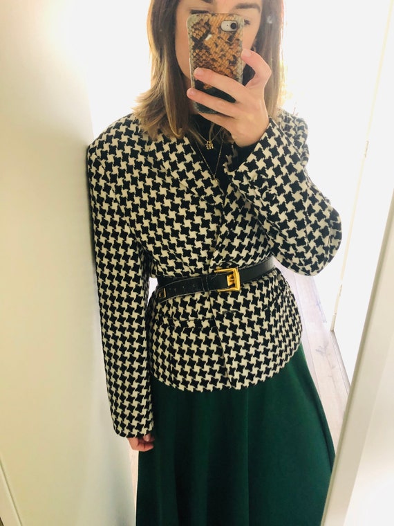 Vintage woolen pied-de-poule blazer