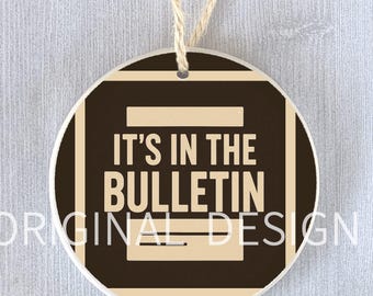 Funny Church Bulletin Ornament - Personalized Pastor Appreciation Gift, Custom Religious Keepsake, Sarcastic Church Secretary Holiday Decor