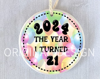 Funny Ornament 21 Quarantine 2024 Birthday Twenty One Twenty First 21st Celebrate Holiday Christmas Tree Personalized Gift Present