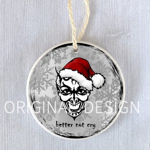 Horror Halloween Christmas Devil Demon Ornament Scary Movie Santa Gift Present Holiday Birthday Exchange Swap Office Friend Hanukkah