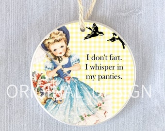 Funny Adult Ornament Off Color Swear Word Gift Humor Holiday Christmas Birthday Hanukkah Office Exchange Friend Swap Present - panties