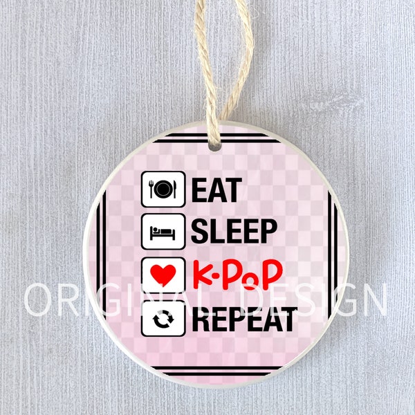 K-Pop Gift KPop Ornament Korean Pop Music Fan Girl Panda Headphones Present Holiday Christmas Birthday Hanukkah Exchange Swap Personalized