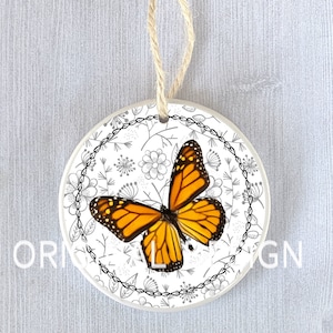 Butterfly Ornament Gift Present Monarch Garden Flowers Mother's Day Mother Grandmother Birthday Christmas Holiday Butterflies Personalized