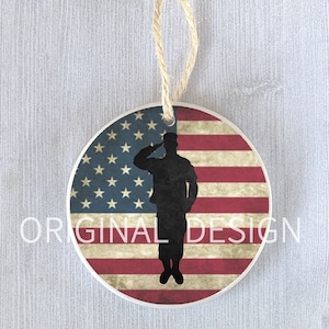 Military Gift Ornament Present Deployment Soldier Patriotic Retirement Service Graduation Veteran Holiday Christmas Birthday Personalized