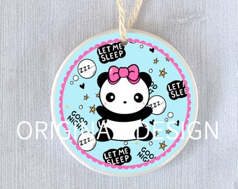 Funny Ornament Panda Bear Sleepy Time Night Gift Present Holiday Birthday Christmas Ornament Exchange Swap Kawaii Fan Personalized