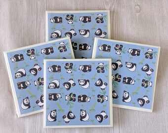 Panda Bear Tile Coasters Magnets Panda Bear Ceramic Coasters Panda Coasters Panda Tile Coasters Gift for Panda Lover Gift for Friend Pandas