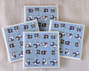 Panda Bear Tile Coasters Magnets Panda Bear Ceramic Coasters Panda Coasters Panda Tile Coasters Gift for Panda Lover Gift for Friend Pandas