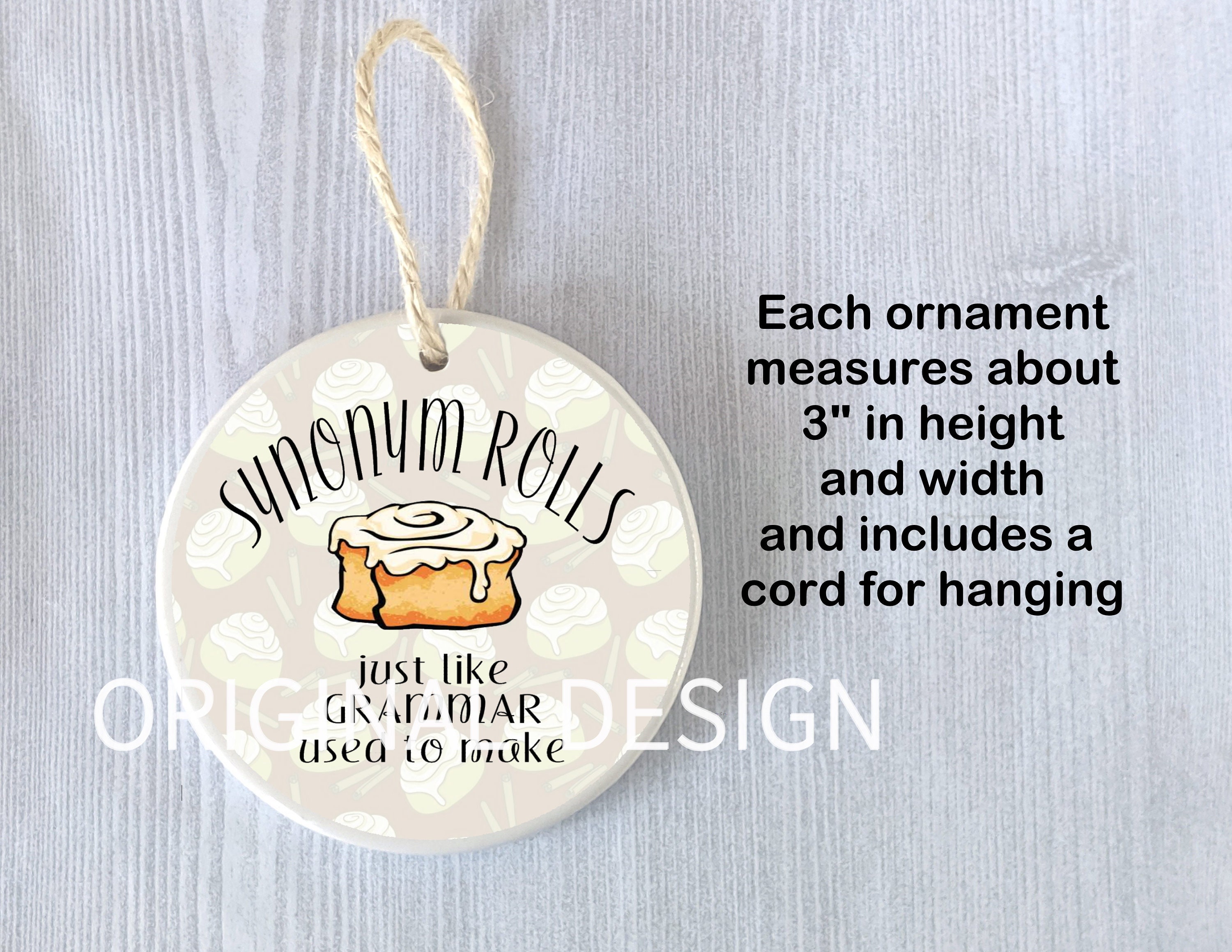 Funny Ornament English Teacher Gift Grammar Synonym Roll Thank Etsy