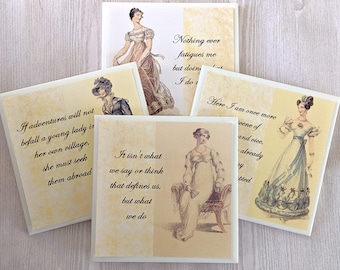 Jane Austen Coasters Magnets Gift for Jane Austen Fan Pride and Prejudice Sense Sensibility English Student Gift for Reader Austen Quotes