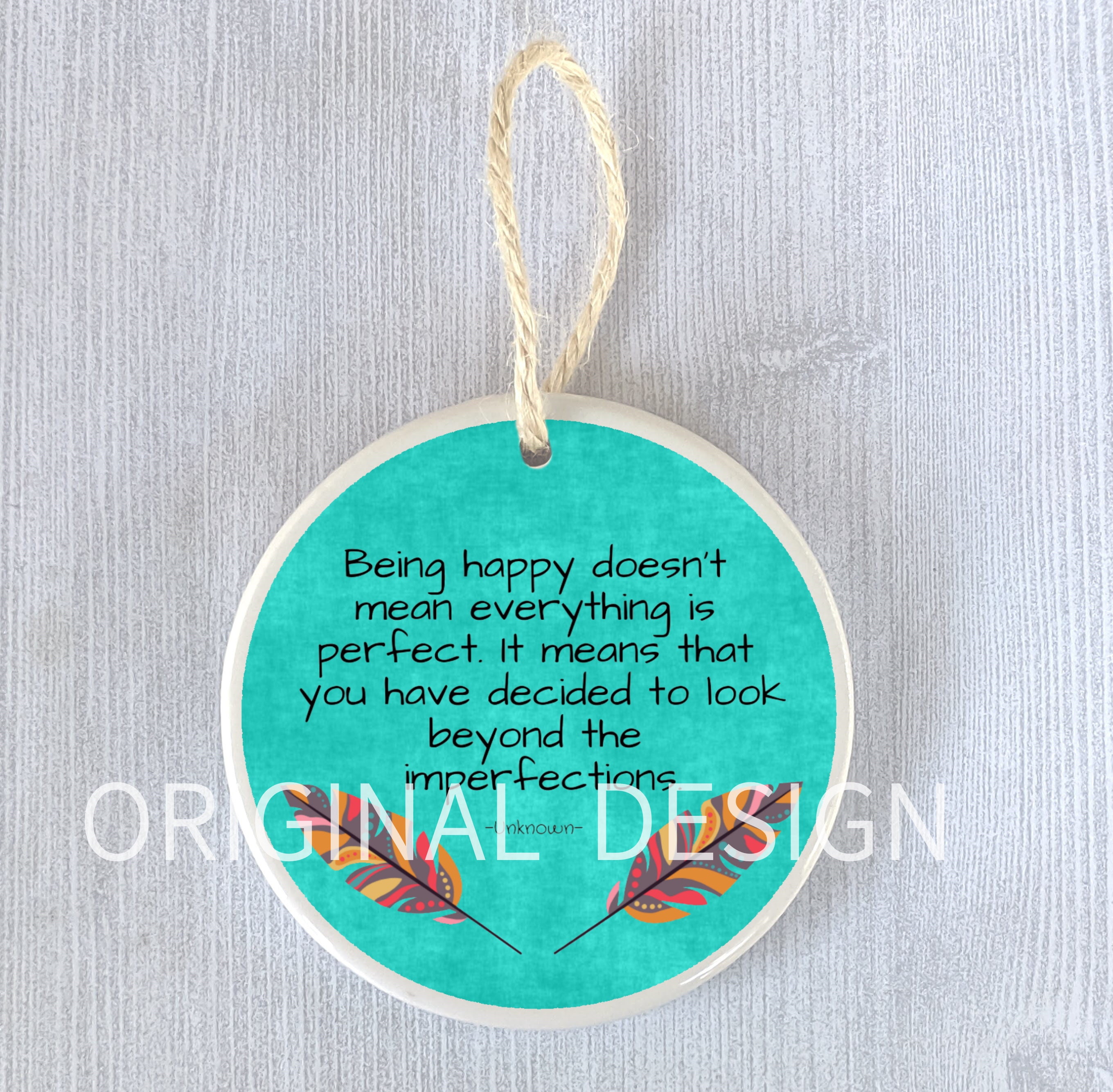 Ornament Happy Imperfection Inspiration Motivation Support - Etsy Denmark