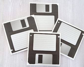 Floppy Disk Coasters Magnets Floppy Disk Tile Coasters Computer Gift for Computer Geek Fun Office Swap Gift for Nerd Computer Funny Coasters