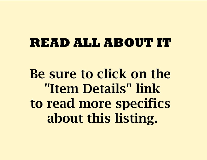 Op de afbeelding: Tekst op een gele achtergrond die "LEES ER ALLES OVER" luidt en vervolgens doorgaat met "Klik op de link "Artikeldetails" om meer details over deze vermelding te lezen."