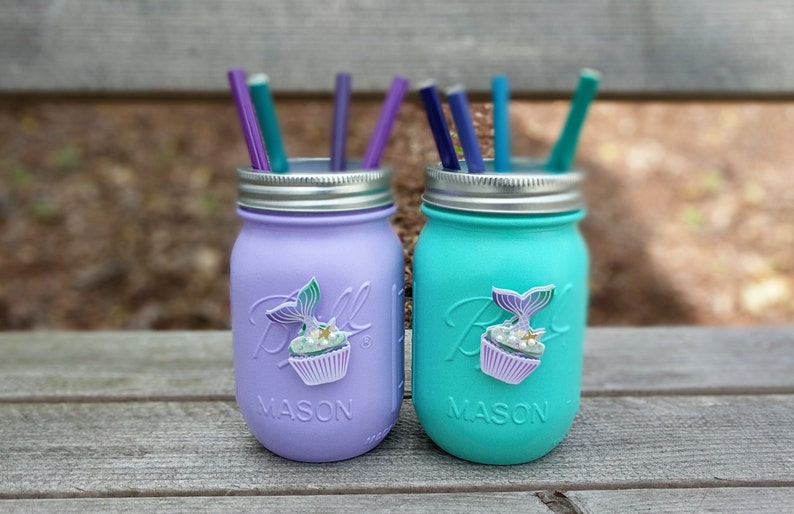 Mermaid Party Decorations Mermaid Mason Jars Mermaid Theme Etsy