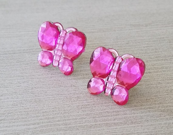 Orecchini A Goccia Con Farfalla E Cristallo Rosa – Vintage Boho A Perno, Gioielli In Lega E Cristallo Per Donne E Ragazze - 2