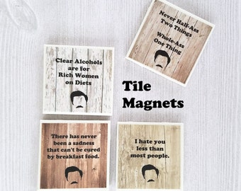 Funny Magnet Set for Guy Man Holiday Birthday Hanukkah Christmas Gift - Set of 4