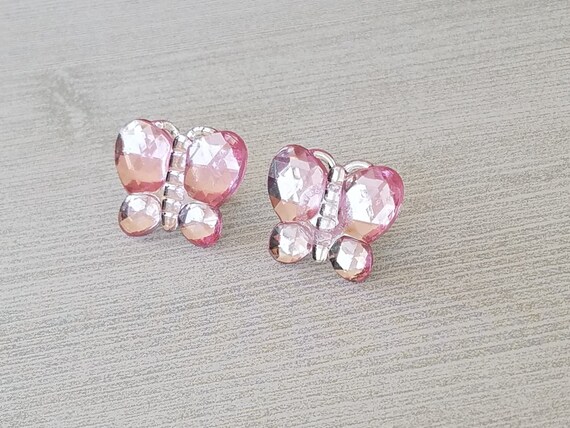 Orecchini A Goccia Con Farfalla E Cristallo Rosa – Vintage Boho A Perno, Gioielli In Lega E Cristallo Per Donne E Ragazze - 3