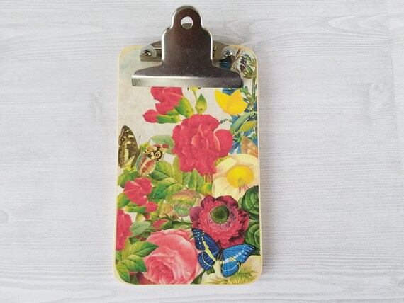 Flower Office Clipboard Flower Desk Accessories Butterfly Etsy